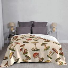 Blankets Throw Blanket Soft Plush Sofa Bed Throwing Mushroom Modern Flannel Cover Gedruckt Bettdecke