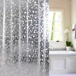 Shower Curtains White Embossed EVA Translucent Waterproof Mould Proof Thicken Curtain Bathroom With Hooks 180 200cm