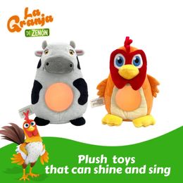 La Granja De Zenon 22cm Kawaii plush toy with light music doll suitable for born soft sleep toys suitable for children and infants to fill with animals 240509