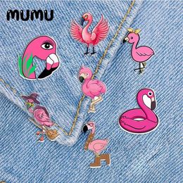 Brooches 2024 Pink Flamingo Lapel Pin Bird Art Acrylic Handmade Epoxy Jewelry Shirt Bag Badge