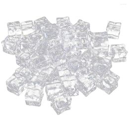 Vases 200 Pcs Mini Simulated Ice Fake Cubes Filler Clear Acrylic Crystal Po Props Pography Artificial