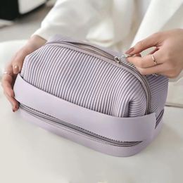 Storage Bags 2024 Fashion Ins Large-capacity Portable Women Cosmetic Bag Toiletries Organiser Female Makeup Cases PU Leather Handbag