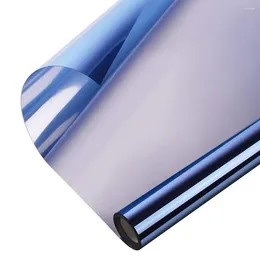 Window Stickers Heat Control Film Anti-UV One Way Mirror Privacy Glass Films Self-Adhesive Tint For Home And Office(Blue)