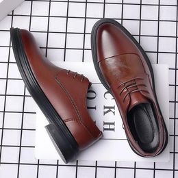 Dress Shoes Fashion Men Italian Leather Loafers Lace On Formal Business Splice Design Wedding Plus 38-47