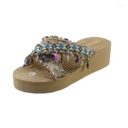 Slippers Thick Sole Ethnic Style Sandals Out Wear Women's Summer Seaside Beach Shoes Fashion