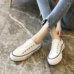 Fitness Shoes Muffin Thick Canvas Female Summer Explosive Movement Leather Lining Korean Casual