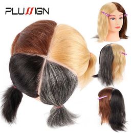 Mannequin Heads Four Colors of Spirit Head Human Hair 10 Short Model Used for Barber Dyeing and Bleaching Doll Black Brown Gray 613# Q240510