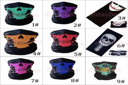 MOQ50PCS 25495cm Halloween Skull Bandanas Neck Face Mask Headscarf Tubular Multifunctional Scarf Seamless Turban Headband Unise3097065