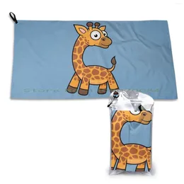 Towel Cute Giraffe Cartoon Character Quick Dry Gym Sports Bath Portable Bondi Beach
