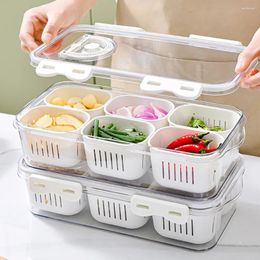 Storage Bottles Portable Fridge Food Containers Wide Application Fresh-Keeping Drain Box PP And PET For Spice Cruet Kitchen Organization