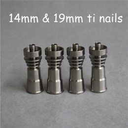 Titanium Domeless Nail GR2 14mm 19mm Joint Tools Male Female Carb Cap Dabber Grade 2 Ti Nails3343863