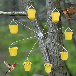 Other Bird Supplies Rotate Pet Parrot Toys With 8 Feeding Buckets Chewing Foraging Food Box Ferris Wheel Feeder