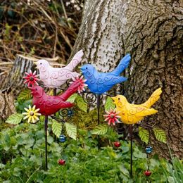 Garden Decorations Multiple Colour Metal Bird Wind Bring Artistic To Outdoor Space Dropship