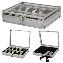 Vansiho 6/10/12/24 grid Aluminium alloy watch case for watch pickup watch storage display box with multiple slots 240426