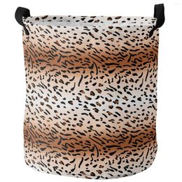 Laundry Bags Wild Leopard Print Foldable Basket Large Capacity Hamper Clothes Storage Organiser Kid Toy Sundries Bag
