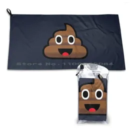 Towel Poop Quick Dry Gym Sports Bath Portable Happy Brown Funny Cartoon Face Smilie Emote Phones Social Media Connected
