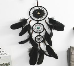 Fantasy Delicate Dream Catchers Hand Made Plaited Exquisite Black Feathers Dream Catchers Creative Home Eyecatching Hanging Ornam3461078