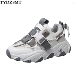 Fitness Shoes TYDZSMT Platform Sneakers Breathable Mesh Chunky Ladies Punk Style Buckle Woman Lace Up High Top