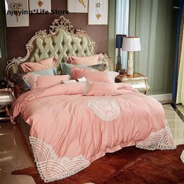 Bedding Sets 4PCS Cotton Set Quilt Cover Pillowcase Bed Skirt 1.8m 2m Autumn And Winter Embroidery Household Bedroom Supplies