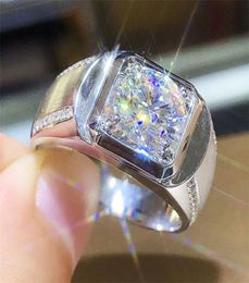 Handmade Solitaire Luxury Jewellery 925 Sterling Silver Round Cut White Topaz CZ Diamond Popular Party Women Men Wedding Band Finger9592636