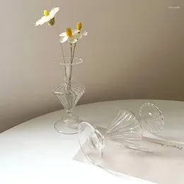 Vases Nordic Flower Vase Transparent Glass Modern Hydroponic Terrarium For Living Room Desktop Decor Wedding