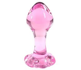 Anus sexy toy pink glass small anal plug adult sex toys for woman men glass dildo butt plugs dilator g spot stimulator buttplug Y18040503