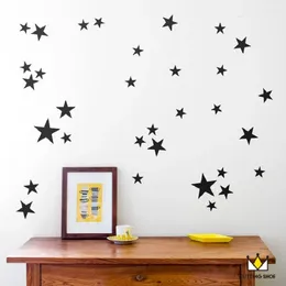 Window Stickers 110pcs 5/4/2.5cm 3size Mix Star Pattern Cute Wall Decal Film For Kids Easy Removable Waterproof ECO Material Room Decor