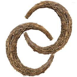 Decorative Flowers Rattan Garland Moon-shape Wreath Christmas Making Rings DIY Vine Accessory Hand Woven Branch Circle Material Front Door