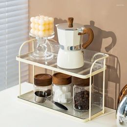 Kitchen Storage Modern Home Spice Rack Multi-functional Items Double-layer Iron Art Shelves Versatile Scene Shelf