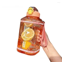 Water Bottles Sports Bottle 1.5 Litres Silicone Straw Waterbottle 2.3 Litre Big Portable Travel Sport Fitness Cup