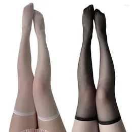 Women Socks Elastic Calf Sock Y2k Sheer Lace Knees High Thigh Tight Stocking