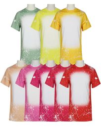 Whole Party Sublimation Bleached Shirts Cotton Feel Heat Transfer Blank Bleach Shirt Bleached Polyester TShirts A028449708