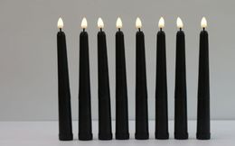 Pieces Black Flameless Flickering Light Battery Operated LED Christmas Votive Candles28 Cm Long Fake Candlesticks For Wedding Can2697652