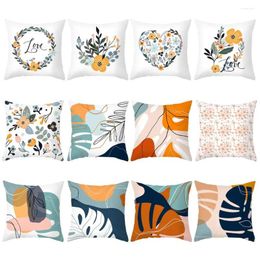 Pillow 45x45CM Simple Abstract Leaves Printed Decorative Pillowcase Polyester Throw Case Sofa Cover Home Pillowcover