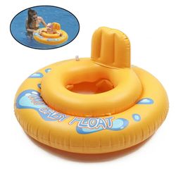 Swim Ring Baby Swimming Seat Toys Cute Summer Inflatable Toddlers Bathtub Kids Wheels Portable Float 240510