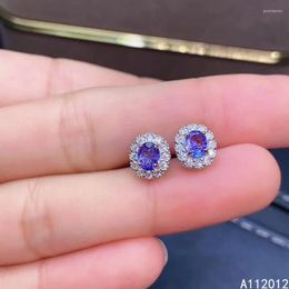 Stud Earrings KJJEAXCMY Fine Jewellery Natural Tanzanite 925 Sterling Silver Luxury Girl Ear Studs Support Test Selling