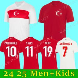 24 25 Turkiye soccer jerseys 2024 Euro Cup Turkiye football shirts National Team Home Away DEMIRAL Kokcu YILDIZ ENES calhanoglu mens kids kit football jersey