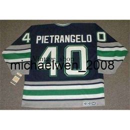 Vin Weng Men Women Youth FRANK PIETRANGELO 1992 CCM Vintage Turn Back Hockey Jersey Top-quality Any Name Any Number Goalie Cut