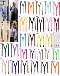 25x100CM New Unisex Mens Womens Clipon Y Back Elastic Suspenders Adjustable Braces Christmas gift 42 Colours cheap high qua6971749