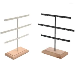 Hooks ABHU 2Pcs 52 Hook Earring Jewelry Organizer Hanging Holder Necklace Display Stand - Black & White