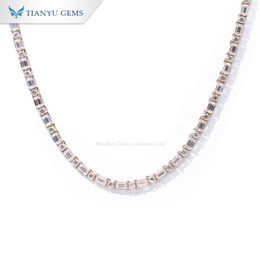 10K 14K Pure Gold Fine Jewellery Hip Hop Sterling Sier VVS Moissanite Diamond Cluster Iced Out Tennis Chain Necklace