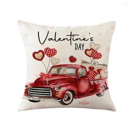Pillow Valentines Day Gift Home Decorative Cover Rose Flower Truck Ice Cream Printed Pillowcases Wedding Favors Bridesmaid