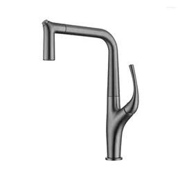 Kitchen Faucets Two Function Water Outlet Pull Vegetable Basin Faucet Can Rotate Household Gun Grey Sink Mixer Out