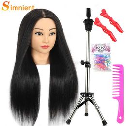Mannequin Heads 26 inch long mannequin head 85% real hair training hairstyle doll cosmetics Q240510