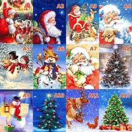 Kits de estilos pintando 54 diamante natal 5d Papai Noel Diamantes Bordado Bordado de Neve Casa Mosaic Cruzado Crafts Home Decoração FY3209 1013 S