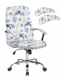 Chair Covers Summer Ocean Coral Shell Starfish Elastic Office Cover Gaming Computer Armchair Protector Seat