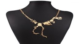 Whole New Punk Style Gothic Tyrannosaurus Skeleton Dinosaur Necklace Bone Funky Chain Pendant Silver Color19059248