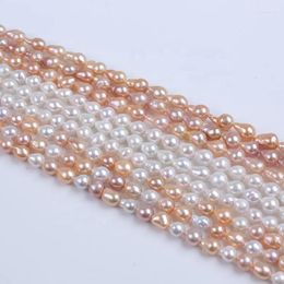 Chains Wholesale 8-9mm Natural White Pink Colour Freshwater Pearl Strand Edison Loose Pearls With Tail String For Jewellery Making