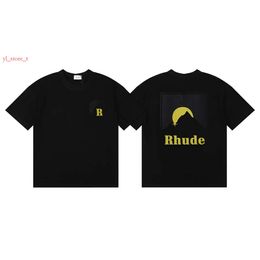 rhude luxury brand rhude shirt men t shirts designer shirt men shorts print white black s m l xl street cotton fashion youth mens tshirts tshirt ad65