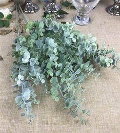 Plastic Eucalyptus branch Artificial Flower arrangment faux foliage for wedding decoration green leaves fake plant6886797